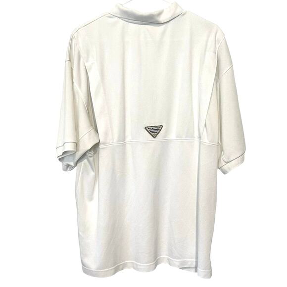 Columbia Men's Short Sleeve Golf Polo Shirt White Size L vented back mesh lined - Picture 2 of 8